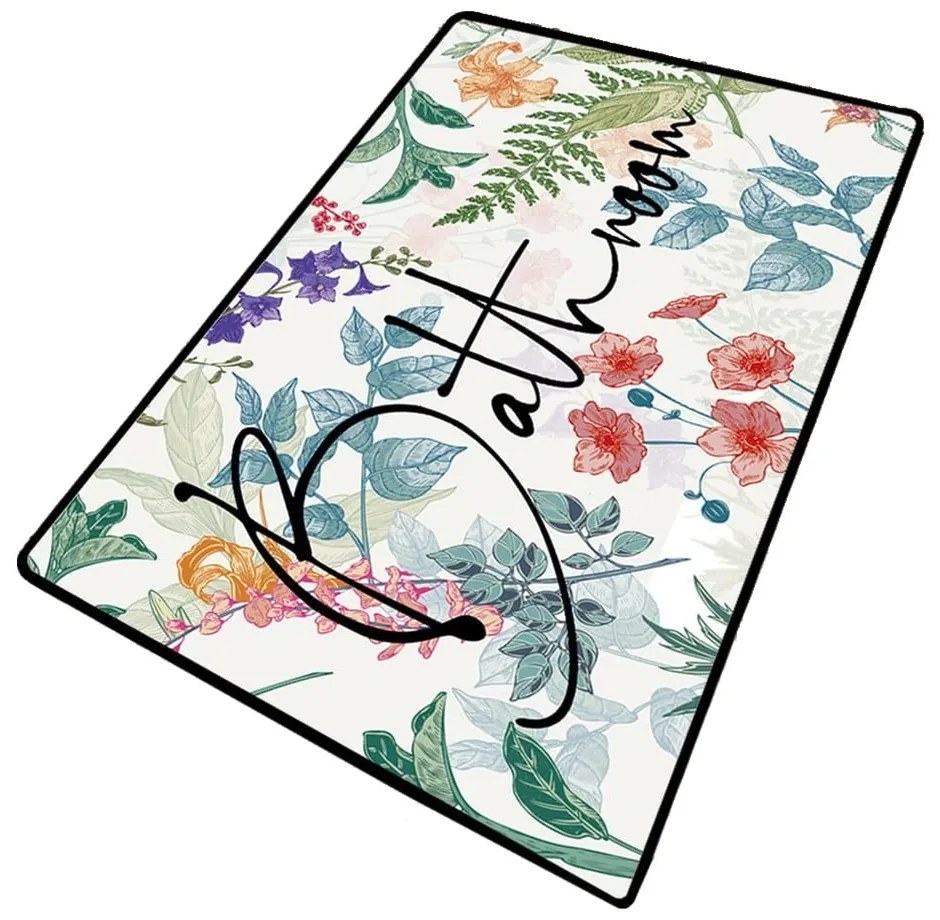 Covoraș de baie 70x120 cm Green In Flower – Foutastic