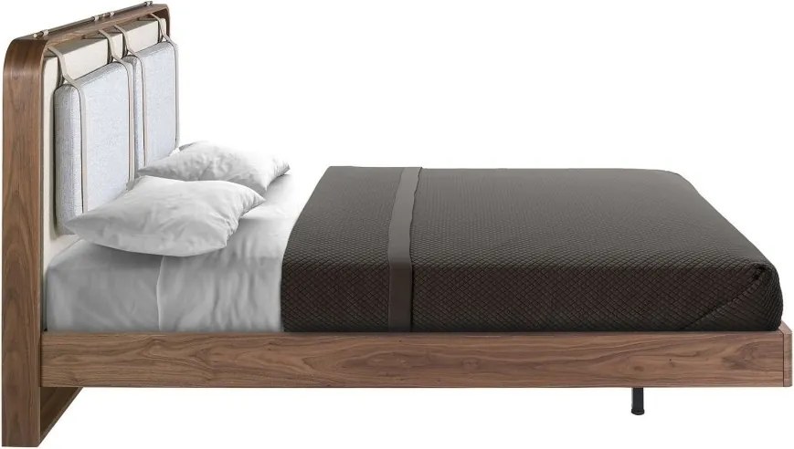 Pat dublu tapitat design LUX Walnut Veneer 160x200cm