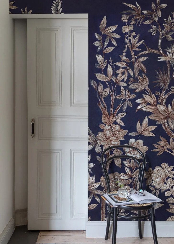 Tapet Silk Floral, Blue, Rebel Walls