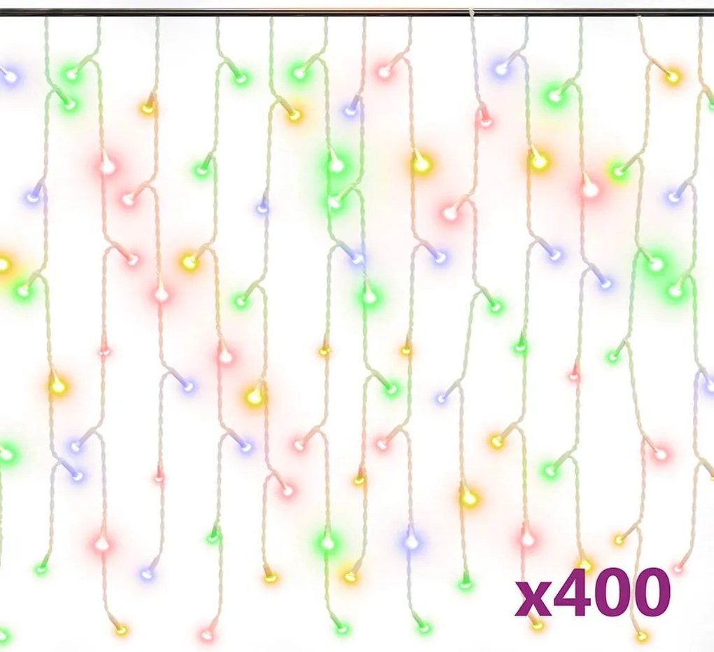 vidaXL Lumini de perdea tip gheață 400 LED-uri colorate 8 funcții 10 m