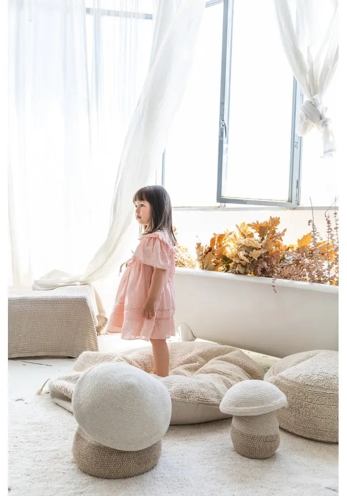 Coș de jucării pentru copii bej din material textil ø 23x27 cm Mushroom – Lorena Canals