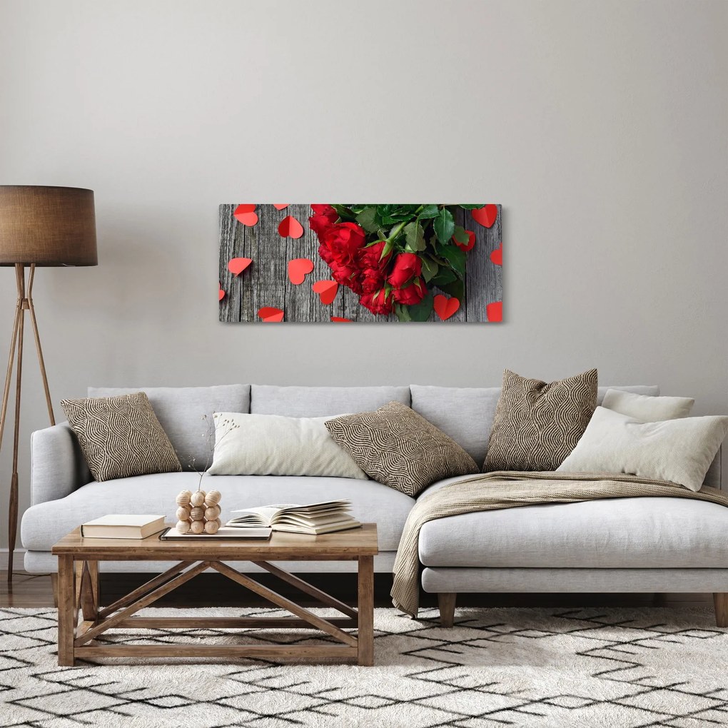 Tablou - cu buchet de flori (120x50 cm)