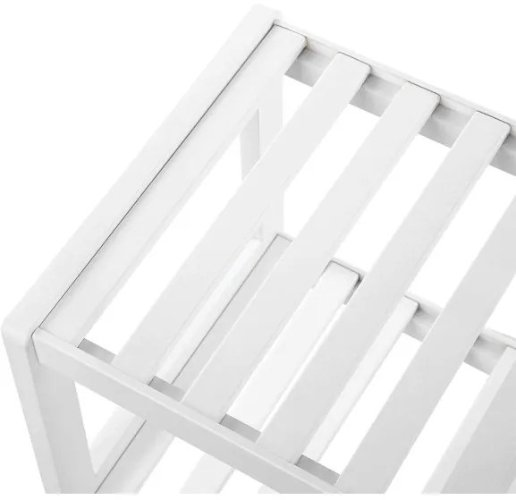 Raft Din Bambus Pentru Pantofi, Cu 2 Niveluri, Alb, 70 Cm