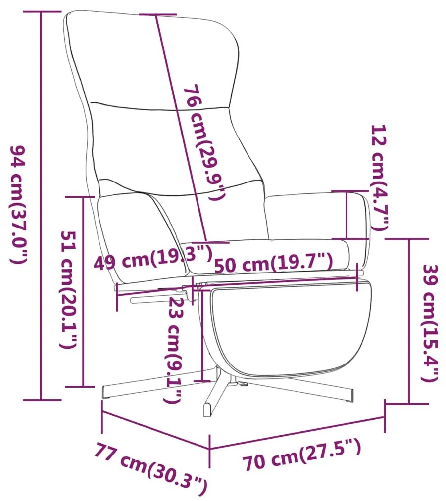 Scaun de relaxare cu taburet, albastru, catifea Albastru