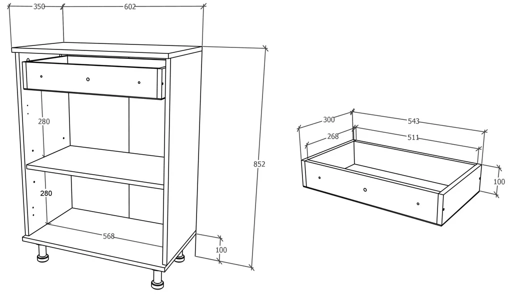 Corp Baie haaus Zaria, 1 Sertar, 2 Usi, Alb lucios/Alb, MDF, L 60 x l 35 x H 85 cm