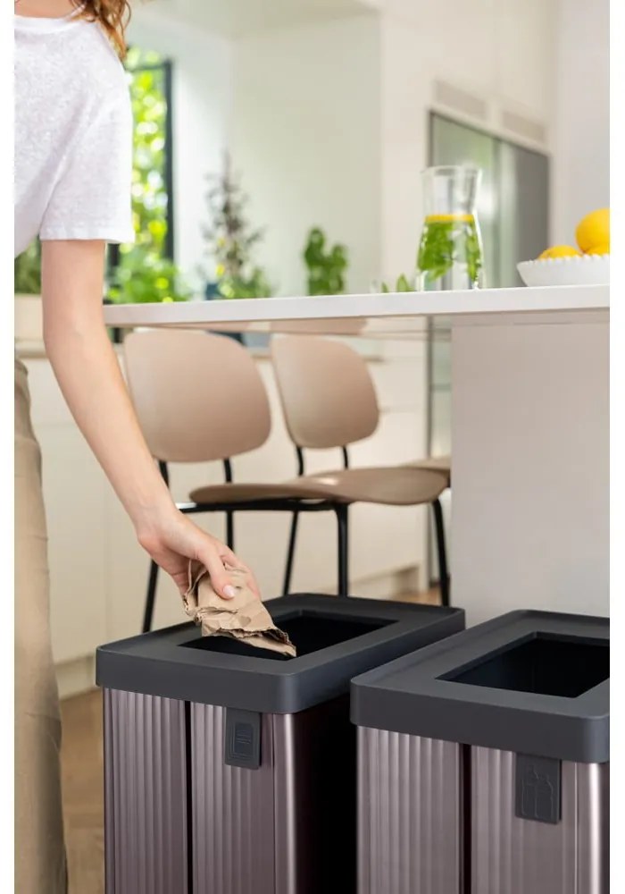 Coș de gunoi roz de reciclat din plastic reciclat 54 l Verto Recycle – Curver