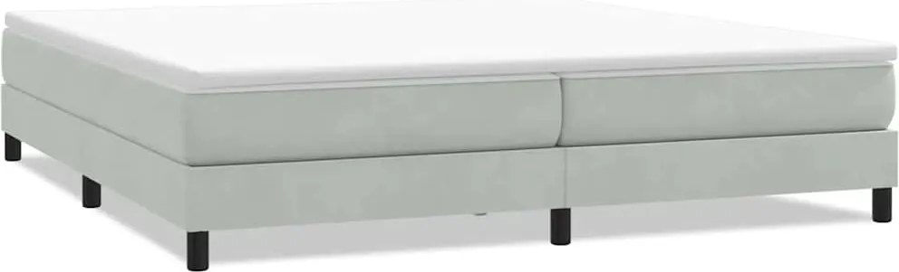 vidaXL Pat cu arcuri fără saltea gri deschis 200x210 cm catifea