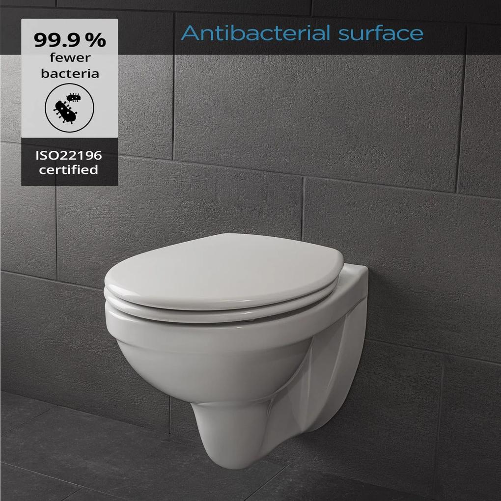 Celesto, capac pentru toaletă, în formă de O, pliabil automat, antibacterian, alb