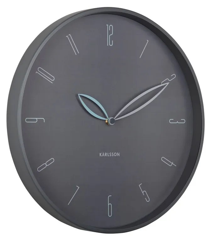 Karlsson 6012GY ceas de perete de design gri, diametru 40 cm