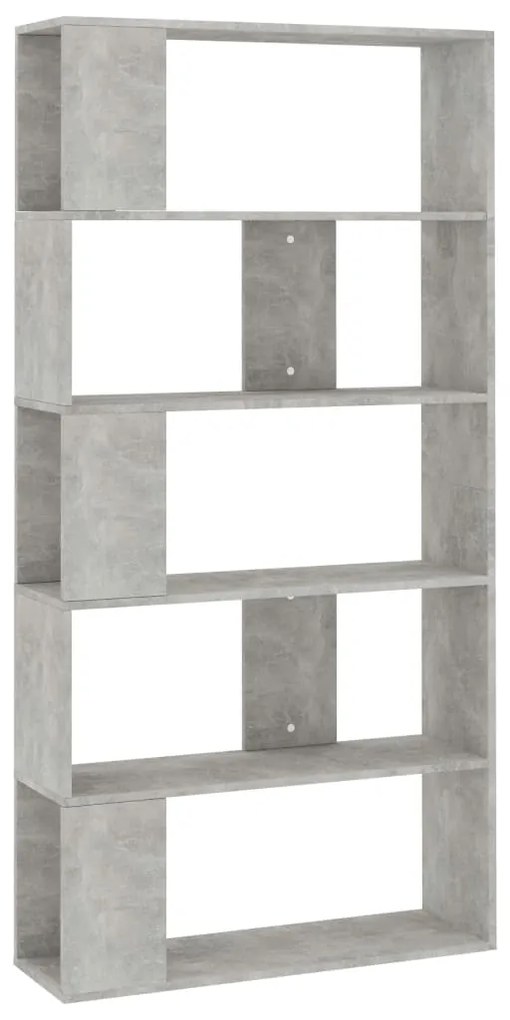 800103 vidaXL Bibliotecă/Separator, gri beton, 80x24x159 cm, lemn prelucrat