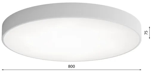 Plafonieră LED CLEO 96W 230V 3000K, Ø 80 cm, gri
