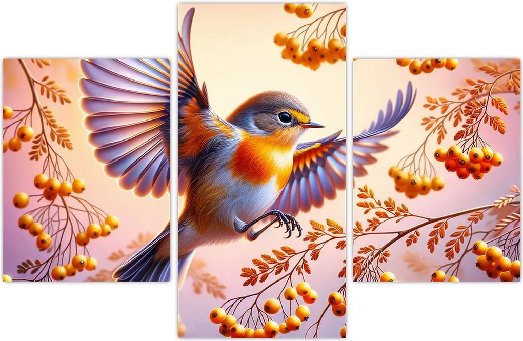 Tablou - Pasăre cu scoruș (90x60 cm)