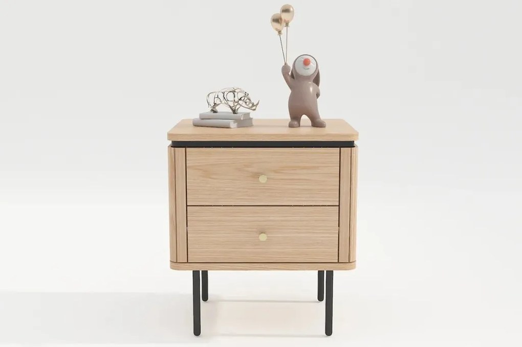 Noptiera cu furnir de stejar ATELIER 55cm