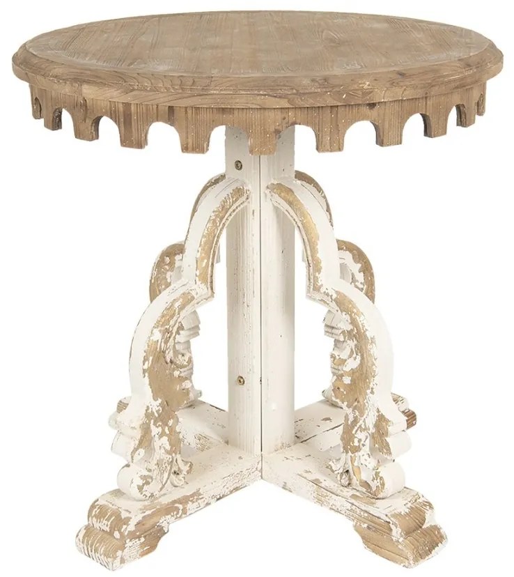 Măsuță laterală rotundă, shabby chic, cu finisaj antichizat, Éléonore