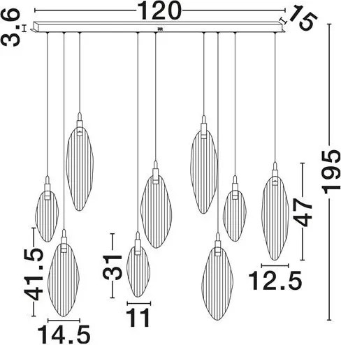 Lustra LED suspendata design decorativ SERIQ L-120cm