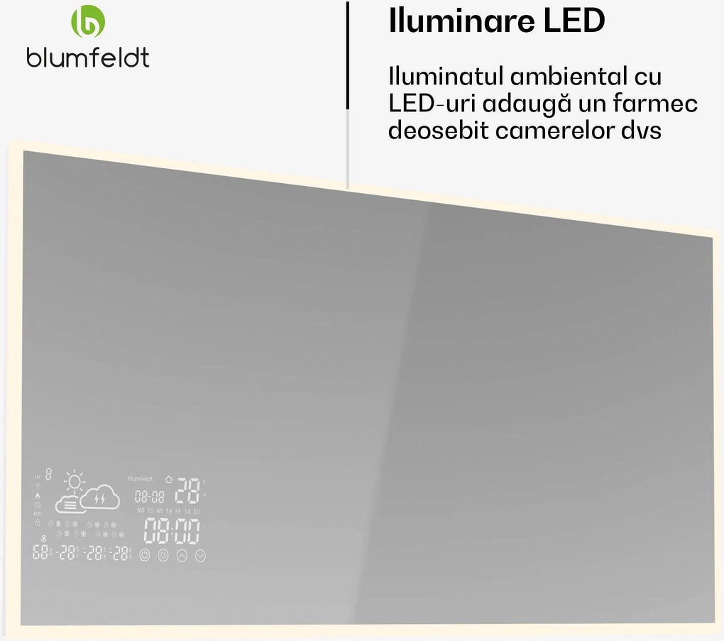 Blumfeldt Încălzitor cu infraroșu, Smart Mirror, Infraroșu, 600 W, IP44