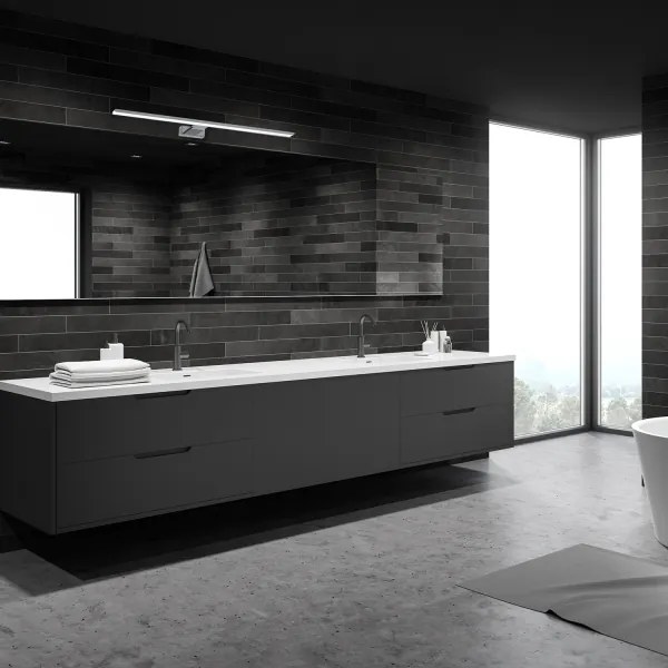 Aplica LED pentru oglindă de baie SHINE, 15W, 230V, 80 cm, IP44, crom lucios