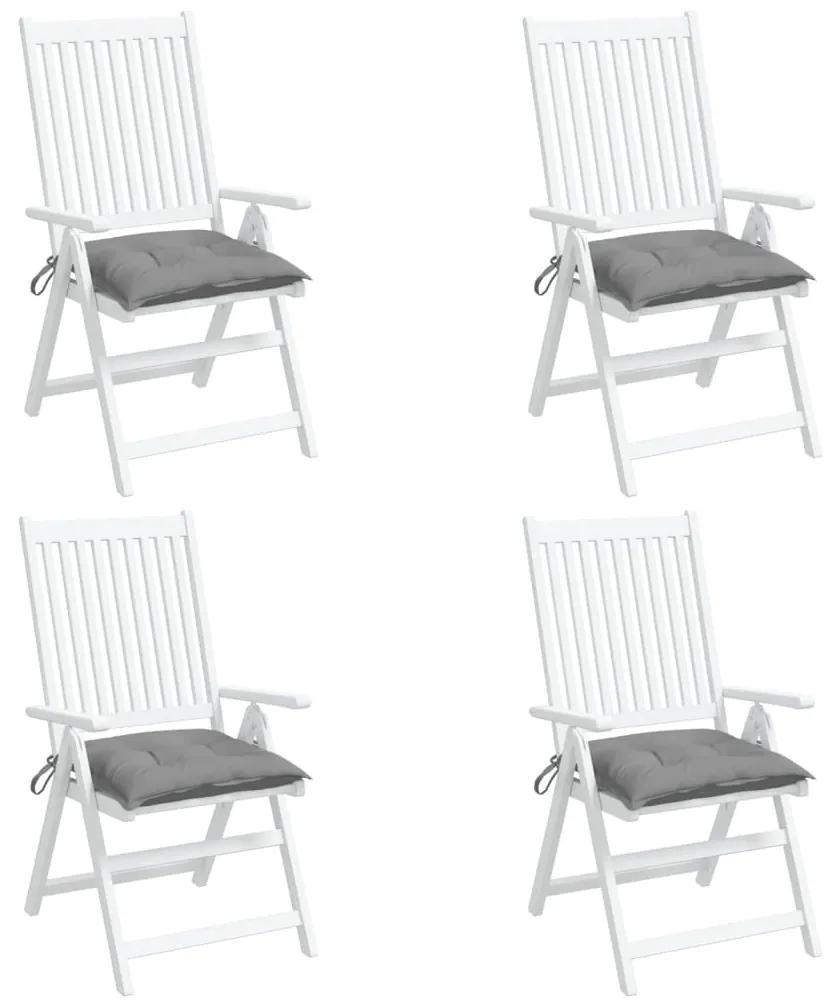 Perne de scaun, 4 buc., gri, 50 x 50 x 7 cm, textil 4, Gri, 50 x 50 x 7 cm
