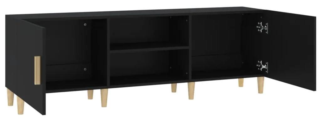 Comoda TV, negru, 150x30x50 cm, lemn compozit 1, Negru