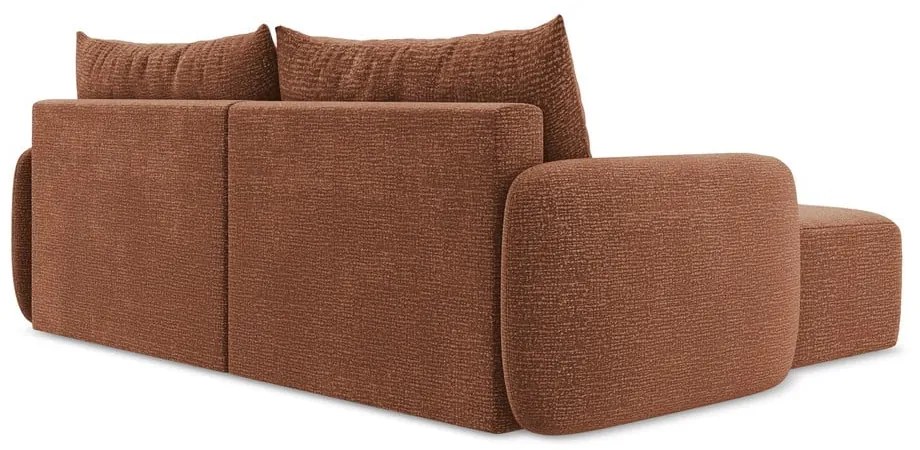 Colțar cărămiziu extensibil/cu spațiu de depozitare (cu colț pe partea stângă) Kalena – Makamii