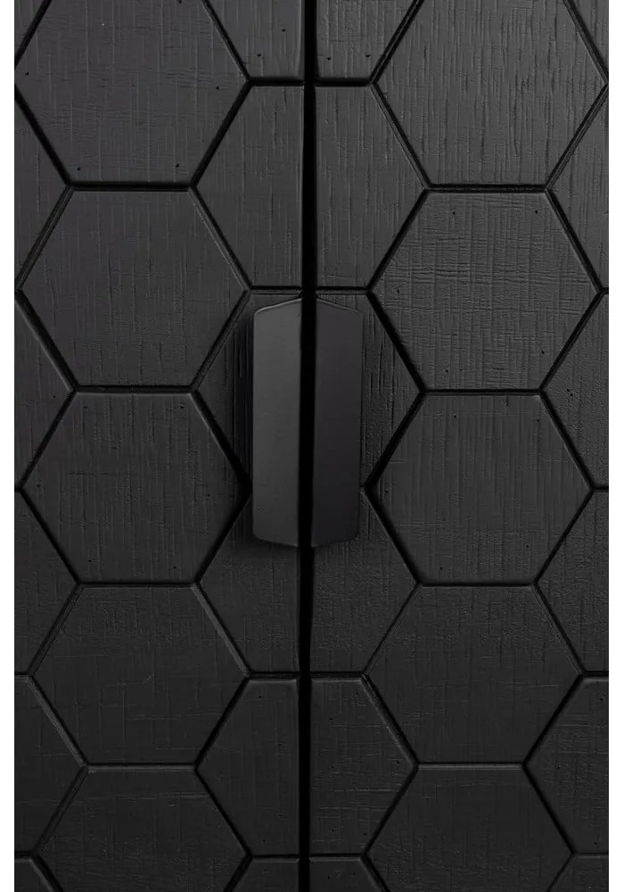 Comodă neagră joasă din lemn de pin 140x58 cm Linc – White Label