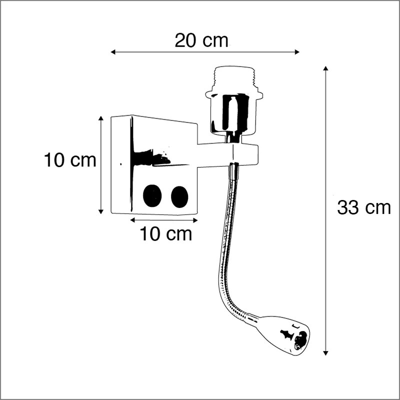 Aplică Art Deco aurie cu USB și braț flexibil - Brescia Combi