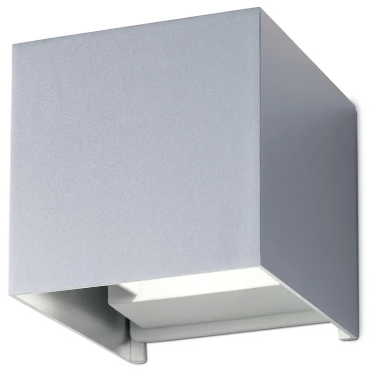 Aplica LED de exterior design modern ambiental IP54 Cube aluminiu