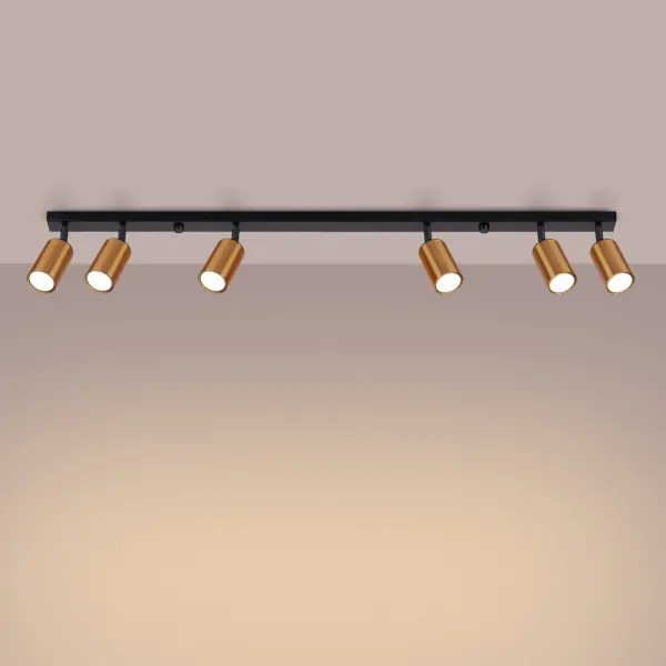 Spot Sollux SL.1380 WINX 6xGU10/10W/230V negru/cupru