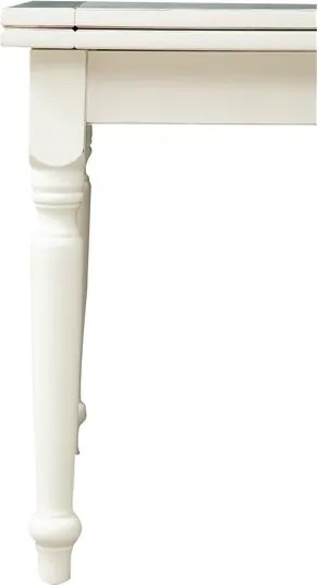 Masa pliabila, L90(180) 90 H80 cm, culoare alb antic, Lemn masiv