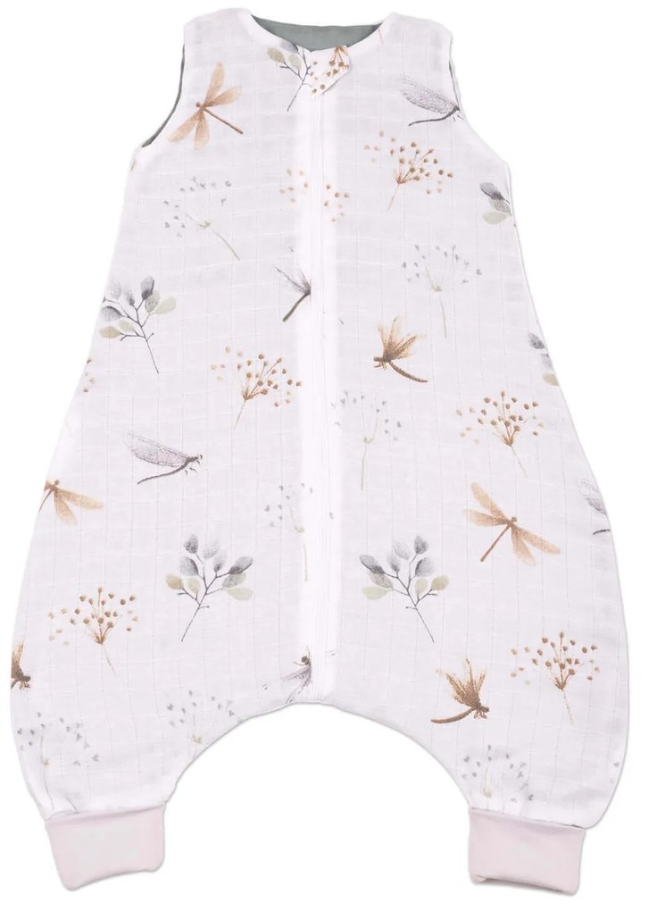 Sac de dormit cu picioare de vara din muselina 6-18 luni Kidizi Dragonfly , 0.5 tog, 100% bumbac