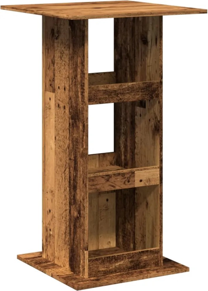 vidaXL Masă bar cu depozitare lemn vechi, 60x60x102 cm, lemn prelucrat