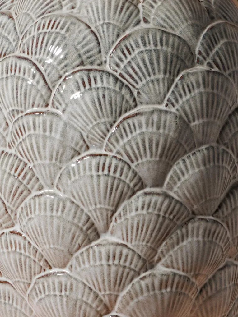 Vaza decorativa gri din ceramica Pecten
