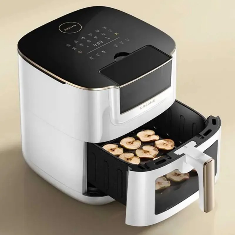 Friteuza cu aer cald Dreame AF30, 2300 W, 7 L, 12 programe, 50-200°C, Caldura ciclonica sus/jos, SmartSteam, LED, NTC, Alb