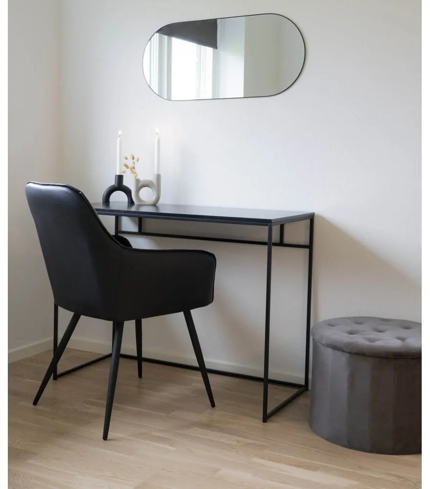 Set de scaune de sufragerie negru cu cotiere 2 buc. tapițat Harbo – House Nordic