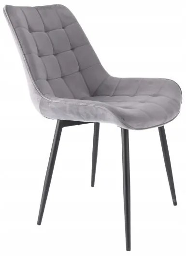 Scaun bucatarie/living, metalic, catifea, gri, 53x63x83 cm, Misty