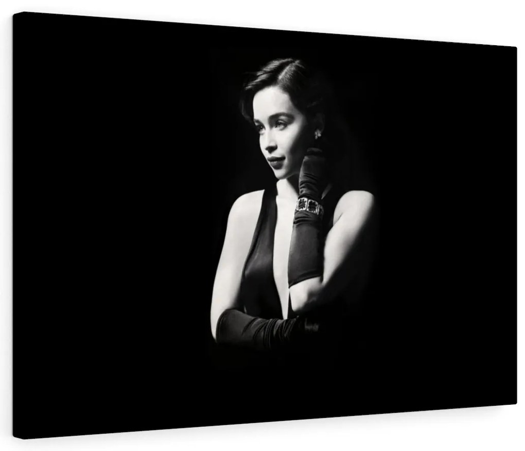 Tablou canvas Black and White Girl 120x80 cm