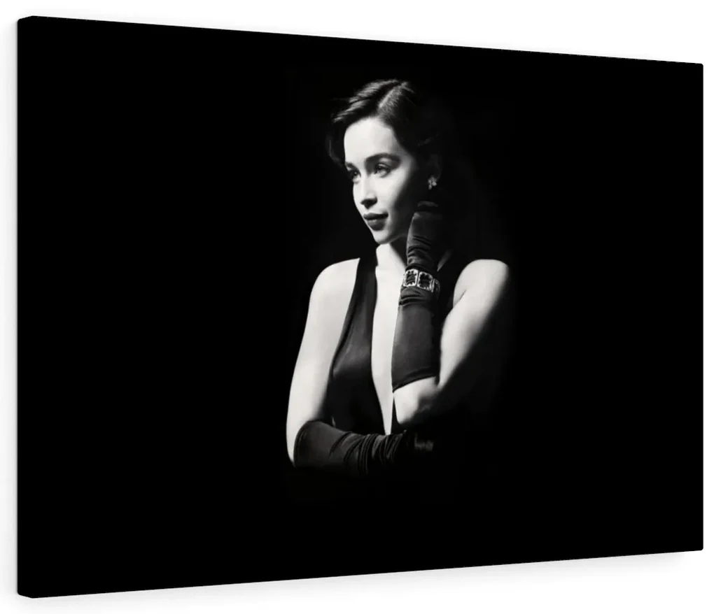 Tablou canvas Black and White Girl - 90x60 cm 90x60 cm