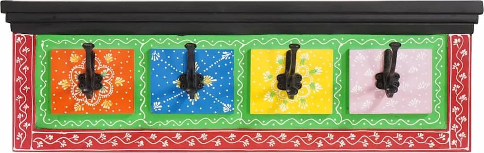 vidaXL Răcător de paltoane Negru 80 x 25 x 2 cm Lemn de mango solid