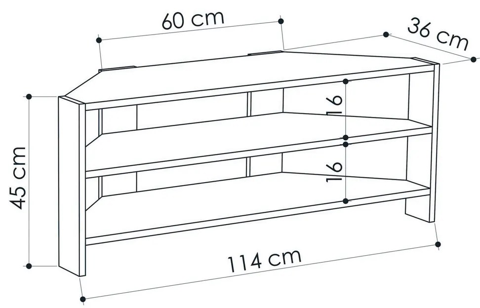 Masă TV Thales Corner Oak