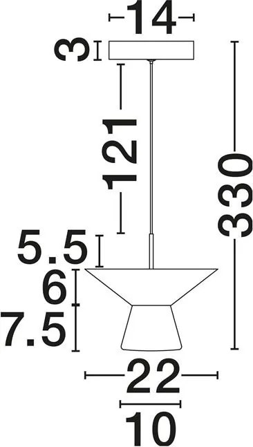 Pendul LED decorativ BARIS Rust Brown 22cm