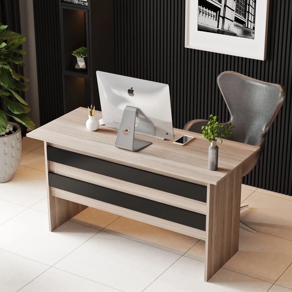Set pentru birou Vincent 14 (stejar + negru). 1072647