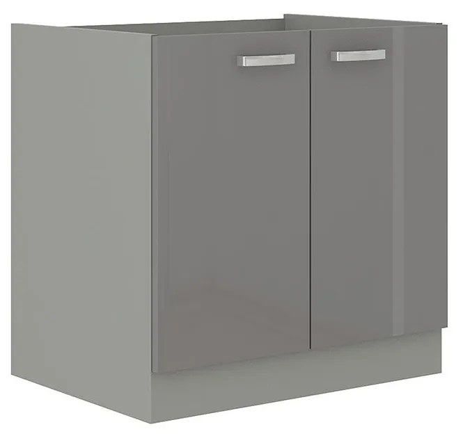 Dulap sub chiuvetă 80 ZL 2F BB Multi (Gri + Gri lucios). 1070504