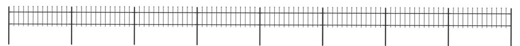vidaXL Gard de grădină cu vârf tip suliță din oțel 1426x60 cm, negru