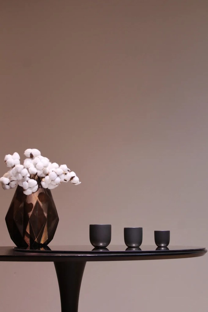 Set 2 Pahare Mari Ceramica Novum Vulcano 250ml, Negru Carbon Mat (Cappuccino, Flat White, Latte)