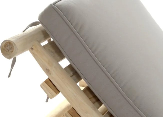 Sezlong de exterior din lemn de tec cu perna inclusa, " Natura Bed "