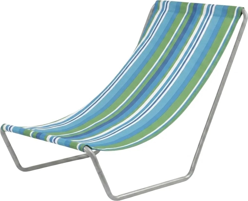 Set de 2 sezlonguri pliante pentru plaja SAND, albastru-alb