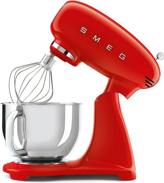 Mixer planetar SMEG SMF03RDEU, 800 W, 4,8 l, 10 viteze, Functie de pornire treptata, Rosu