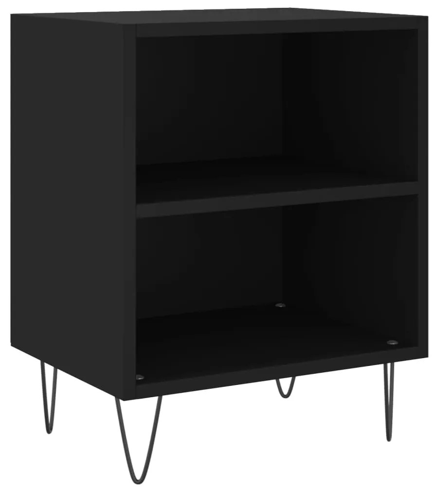 826782 vidaXL Noptieră, negru, 40x30x50 cm, lemn compozit