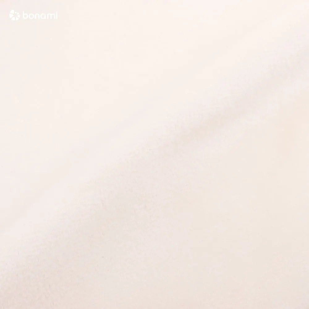 Pat matrimonial crem tapițat din catifea cu spațiu de depozitare cu somieră 160x200 cm Bellis – Micadoni