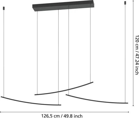 Eglo 902166 - VILLEGGI lustră LED dimabilă pe cablu LED/22W/230V 2700/4000/6500K negru